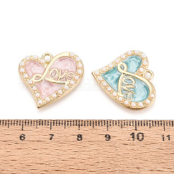 Rack Plating Alloy Enamel and ABS Imitation Pearl Pendants&nbsp;ENAM-T091-56M