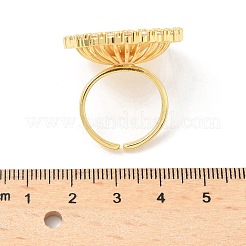 Brass Micro Pave Cubic Zirconia Adjustable Open Cuff Rings&nbsp;RJEW-V009-03G