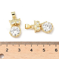 Brass Micro Pave Cubic Zirconia Pendants&nbsp;KK-Q068-03G