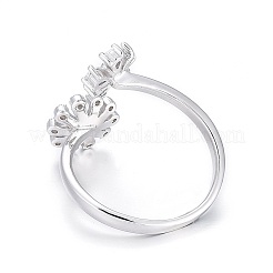 Anti-Tarnish Rhodium Plated 925 Sterling Silver Cuff Rings&nbsp;STER-F048-21P