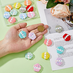 20Pcs 10 Colors Cup Cake Food Grade Eco-Friendly Silicone Beads&nbsp;SIL-DC0001-71