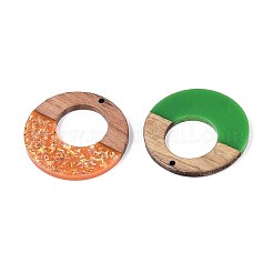 Opaque Resin and Walnut Wood Pendants&nbsp;RESI-T060-17M