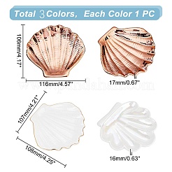 3Pcs 3 Style Porcelain Shell-shaped Ring Holder&nbsp;AJEW-GL0001-44