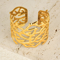 Hollow-out 304 Stainless Steel Cuff Bangles&nbsp;QA6075-2