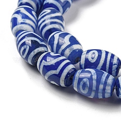 Blue Tibetan Style dZi Beads Strands&nbsp;TDZI-NH0001-C06-01