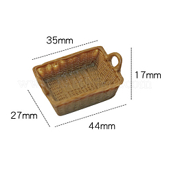 Mini Resin Imitation Rattan Woven Storage Baskets&nbsp;BOTT-PW0002-142B