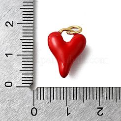 Brass Red Enamel Charms&nbsp;KK-Z102-23G-02