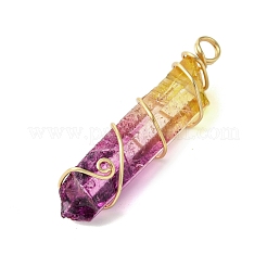 Two Tone Natural Dyed Quartz Pendants&nbsp;PALLOY-JF02800-01