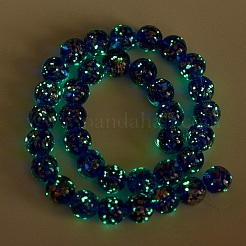 Handmade Gold Sand Lampwork Beads Strands&nbsp;LAMP-P051-L05-12mm