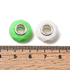 Spray Painted Faceted Resin European Beads&nbsp;RESI-C063-02C