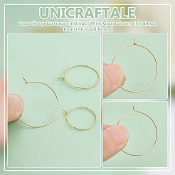 60Pcs 2 Styles Brass Hoop Earrings Findings&nbsp;KK-UN0002-43