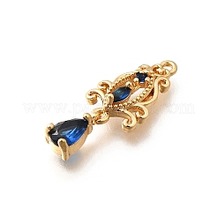 Brass Micro Pave Cubic Zirconia Pendants&nbsp;KK-K378-65G-02