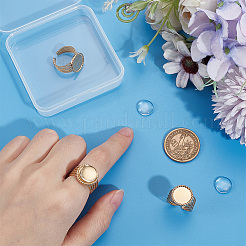 DIY Blank Dome 304 Stainless Steel Open Cuff Ring Making Kit&nbsp;DIY-UN0005-81