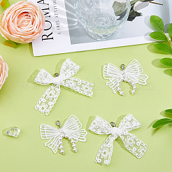 2 Pairs 2 Style Lace Bowknot Shoelace Charm&nbsp;AJEW-DC0001-98
