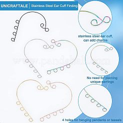 30Pcs 5 Colors 316 Stainless Steel Ear Cuff Findings&nbsp;STAS-UN0039-44
