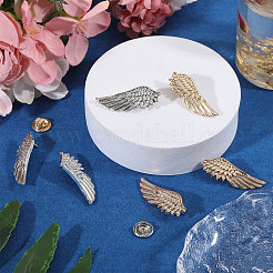 6 Pairs 2 Styles  Alloy Wing Brooch for Backpack Clothes&nbsp;JEWB-CA0001-76