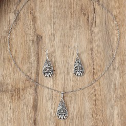 Alloy Pendant Necklaces & Dangle Earrings Sets&nbsp;FS-WGB4D45-01