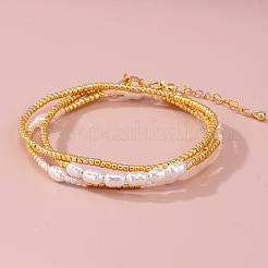 3Pcs Imitation Pearl Beaded Stretch Bracelets Sets for Women&nbsp;AM8486-4