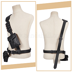 PU Leather Medieval Double-bottle Belt Bag&nbsp;AJEW-WH0816-501B