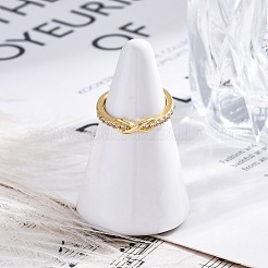 Brass Micro Pave Clear Cubic Zirconia Cuff Finger Rings&nbsp;RJEW-G337-22G