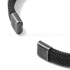 316 Surgical Stainless Steel Flat Open Cuff Bangles for Women&nbsp;BJEW-P319-01AS