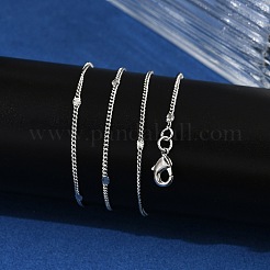 2mm Rack Plating Brass Curb Chain Necklaces for Women Men&nbsp;MAK-L044-24P