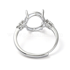 Adjustable 925 Sterling Silver Solitaire Ring Settings&nbsp;STER-K179-04P
