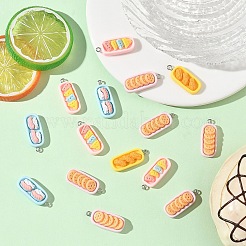 15Pcs Oval Imitation Food Opaque Resin Pendants&nbsp;RESI-YW0005-07