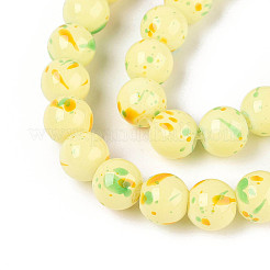 Baking Paint Glass Beads Strands&nbsp;DGLA-S115-8mm-K09
