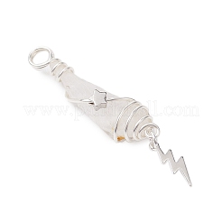 3Pcs 3 Styles Electroplated Natural Quartz Crystal Nuggets Copper Wire Wrapped Pendants&nbsp;PALLOY-JF03128-01