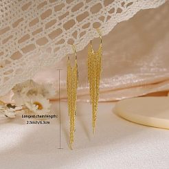 Brass Chain Tassel Stud Earrings&nbsp;FS-WGE0263-02