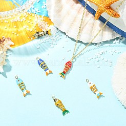 6Pcs 6 Colors Rack Plating Brass Pendants&nbsp;KK-CJ0005-78