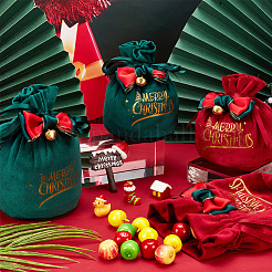 4Pcs 4 Styles Christmas Velvet Candy Apple Bags&nbsp;TP-CP0001-05B