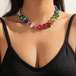 Alloy Colorful Rhinestone Cup Chain Necklaces for Women&nbsp;FS-WG72CA4-03