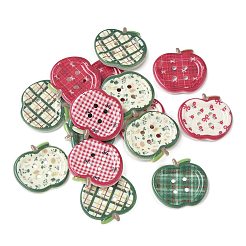 4-Hole Apple Plastic Buttons&nbsp;BUTT-F066-01