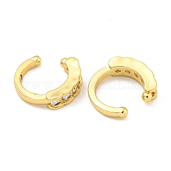 Brass Micro Pave Cubic Zirconia Cuff Earrings&nbsp;EJEW-C104-092G