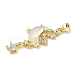 Brass Micro Pave Cubic Zirconia Pendants&nbsp;X-KK-L239-043G