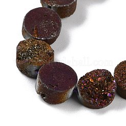 Electroplated Natural Druzy Agate Beads Strands&nbsp;G-M433-01E