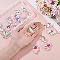 20Pcs 2 Styles Glass Pendants&nbsp;PALLOY-GA00056
