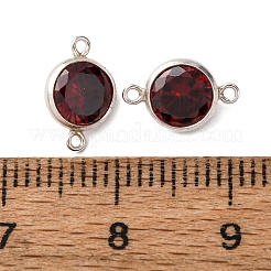 925 Streling Silver Pave Cubic Zirconia Birthstone Connector Charms&nbsp;STER-NH0001-80P-08