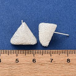 Brass Textured Stud Earrings&nbsp;EJEW-A143-02D-S