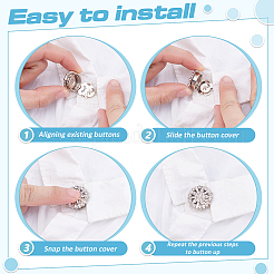 6Pcs Alloy Rhinestone Cufflinks&nbsp;BUTT-ME0001-33
