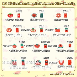 260pcs 12 Styles Handmade Polymer Clay Beads&nbsp;CLAY-CJ0001-89
