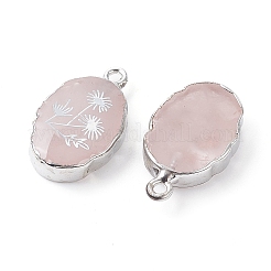 Natural Rose Quartz Oval Pendants&nbsp;G-C102-07P-02