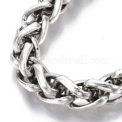 Men's Alloy Wheat Chain Bracelets&nbsp;BJEW-T014-05AS