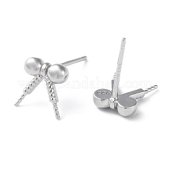 Rhodium Plated 925 Sterling Silver Stud Earring Findings&nbsp;STER-M115-02P
