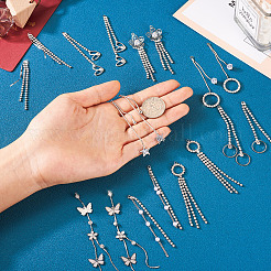 12pcs 6 style Brass Rhinestone Tassel Big Pendants&nbsp;KK-TA0001-08