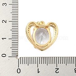 Brass Micro Pave Clear Cubic Zirconia Pendants&nbsp;KK-P263-23KCG-02