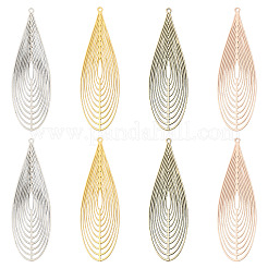 16Pcs 4 Colors Brass Filigree Pendants&nbsp;KKC-TA0001-08B