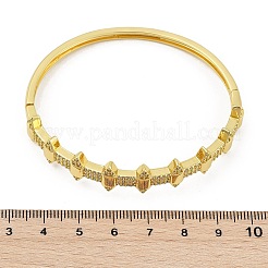 Brass Micro Pave Clear Cubic Zirconia Hinged Bangles for Women&nbsp;BJEW-S168-05G
